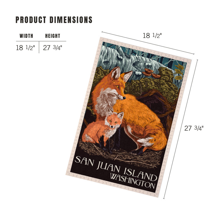 San Juan Island, Washington, Fox and Kit, Jigsaw Puzzle Puzzle Lantern Press 