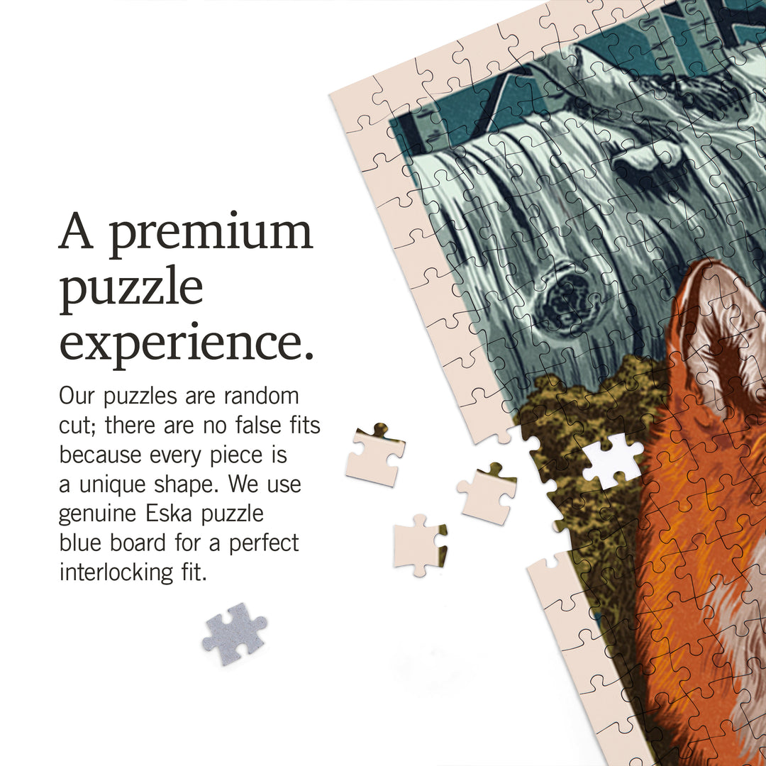 San Juan Island, Washington, Fox and Kit, Jigsaw Puzzle Puzzle Lantern Press 
