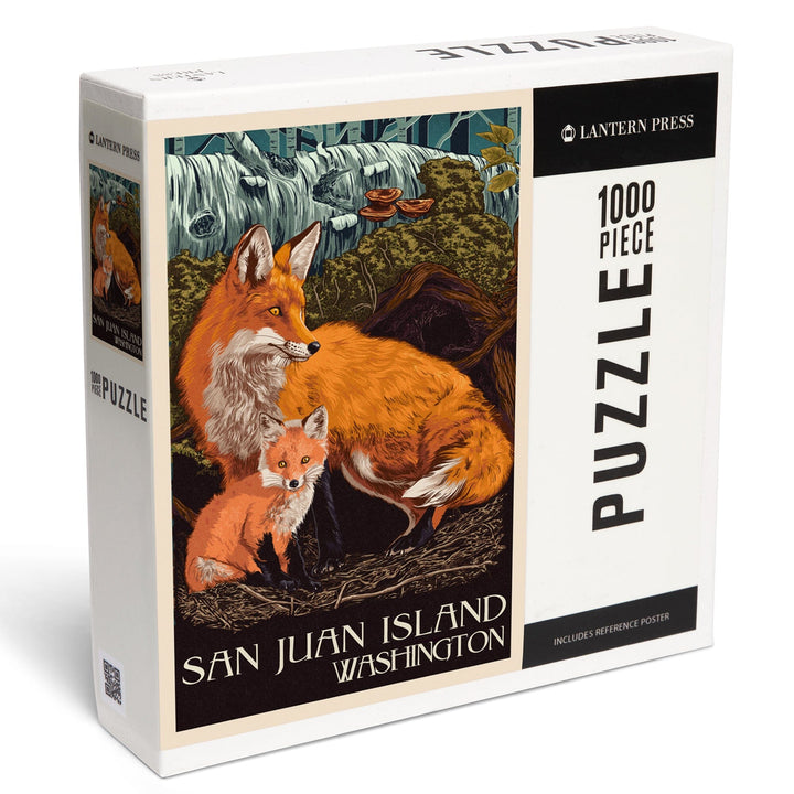 San Juan Island, Washington, Fox and Kit, Jigsaw Puzzle Puzzle Lantern Press 