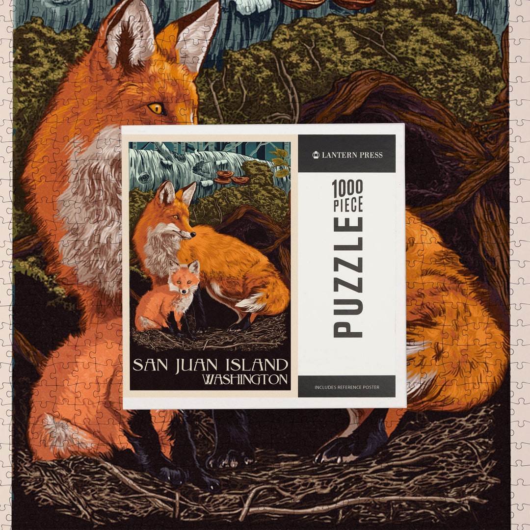 San Juan Island, Washington, Fox and Kit, Jigsaw Puzzle Puzzle Lantern Press 