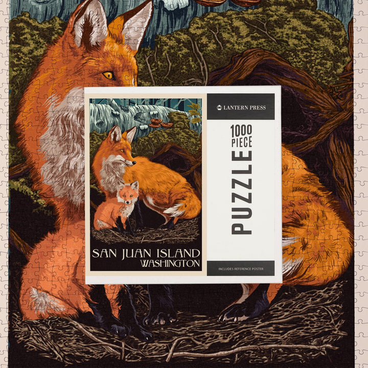 San Juan Island, Washington, Fox and Kit, Jigsaw Puzzle Puzzle Lantern Press 