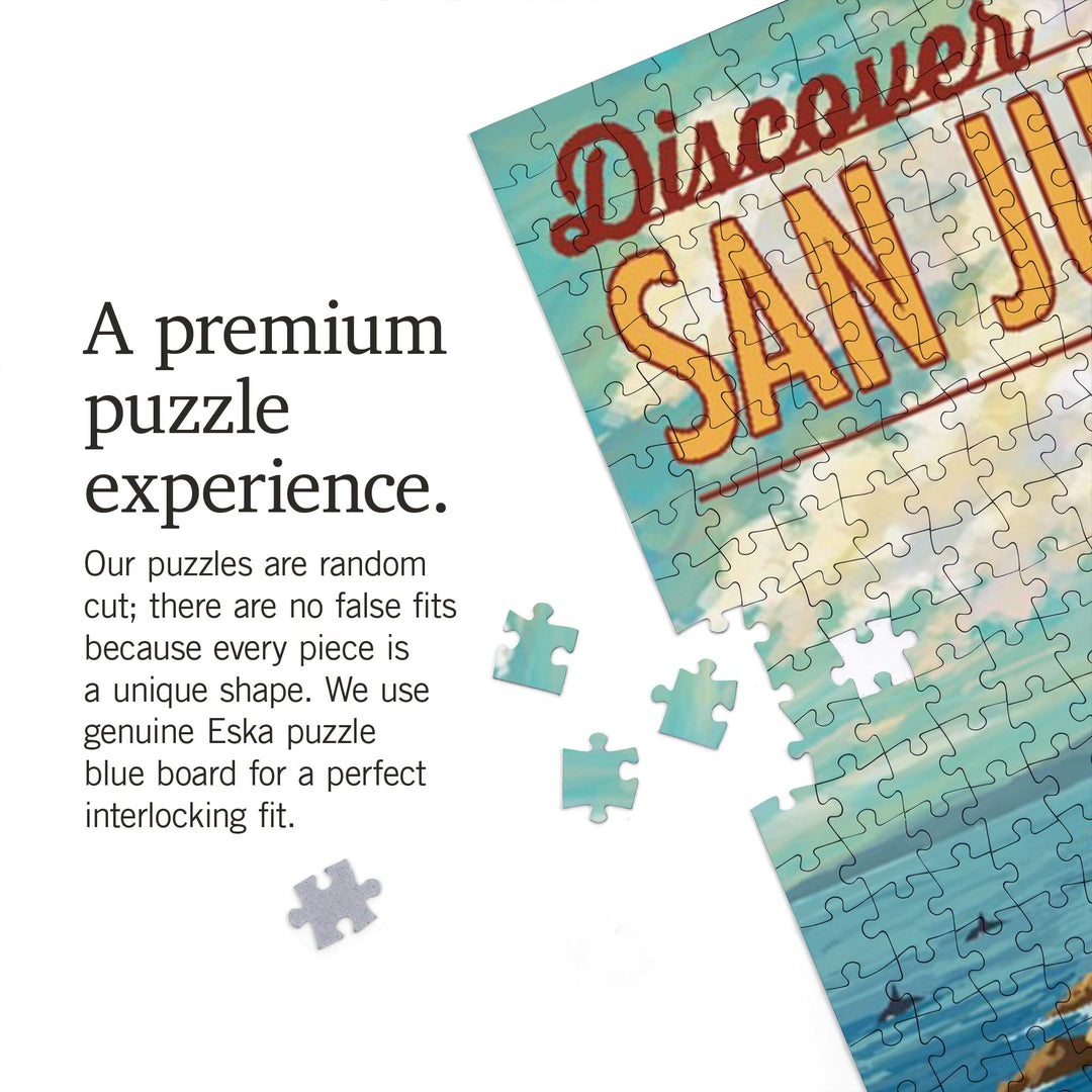 San Juan Island, Washington, LP Camper Van, Jigsaw Puzzle Puzzle Lantern Press 