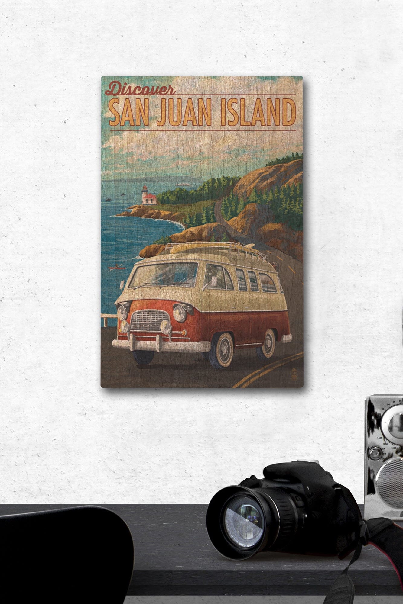 San Juan Island, Washington, LP Camper Van, Lantern Press