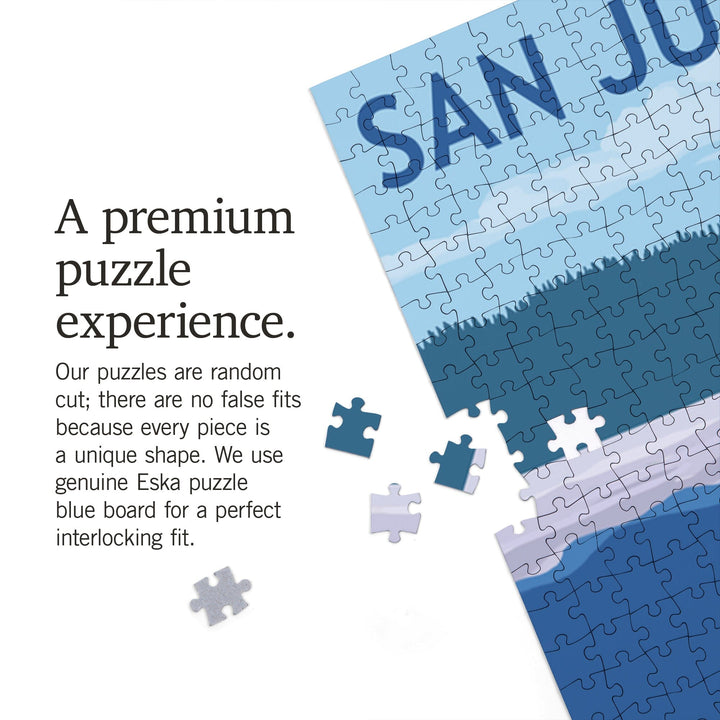 San Juan Island, Washington, Orca and Calf, Jigsaw Puzzle Puzzle Lantern Press 
