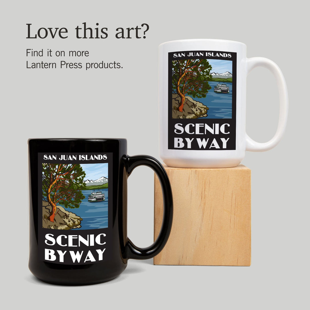 San Juan Islands Scenic Byway, Washington, Official Logo, Ceramic Mug Mugs Lantern Press 