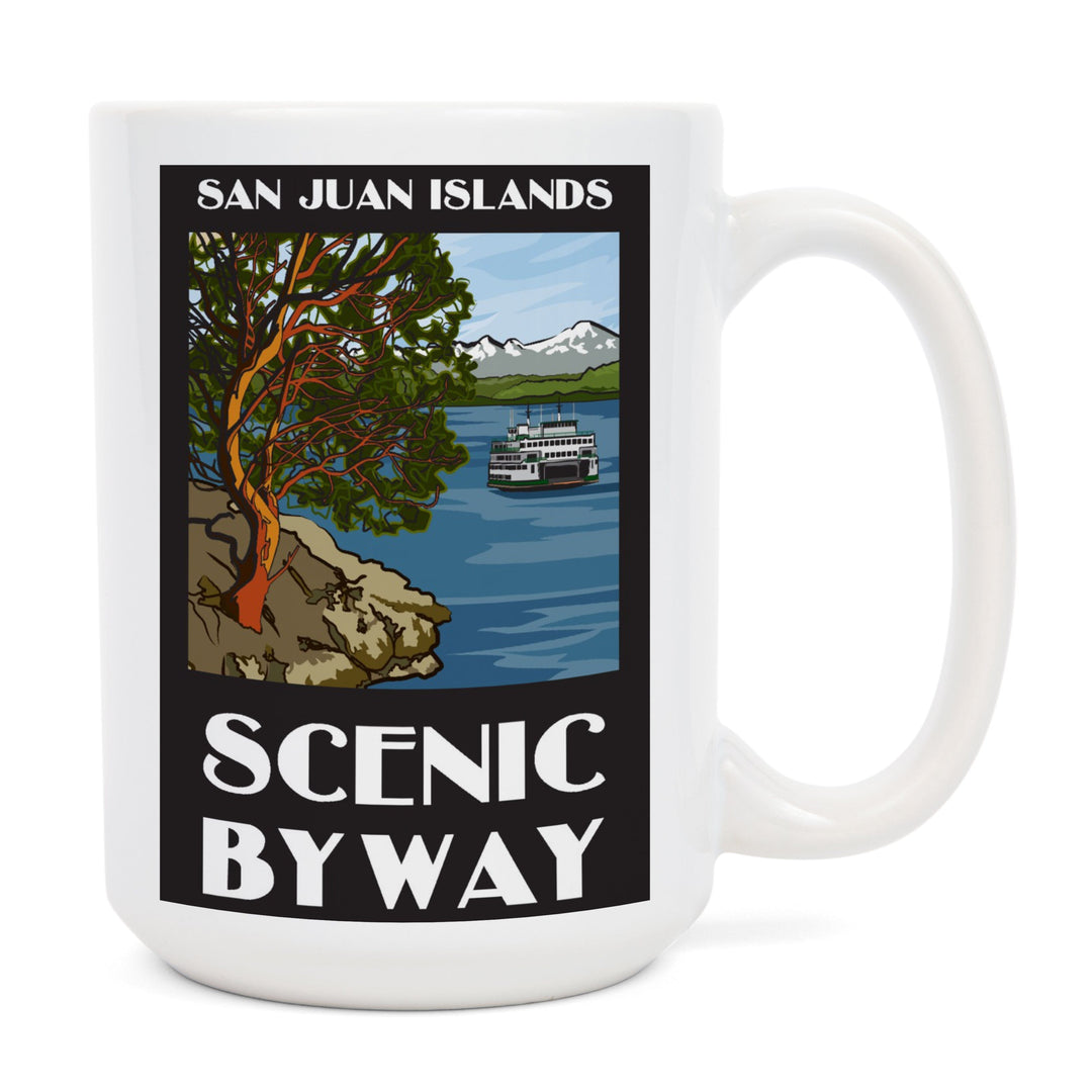 San Juan Islands Scenic Byway, Washington, Official Logo, Ceramic Mug Mugs Lantern Press 