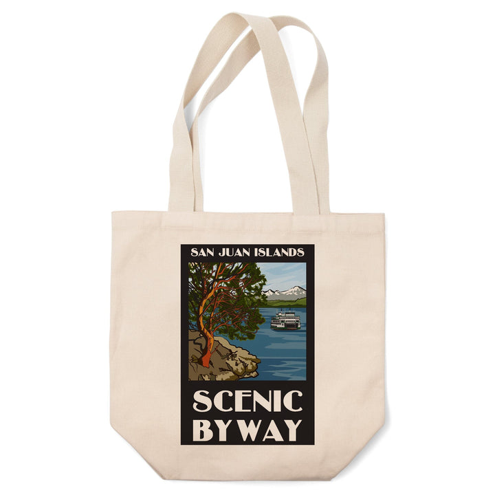 San Juan Islands Scenic Byway, Washington, Official Logo, Tote Bag Totes Lantern Press 