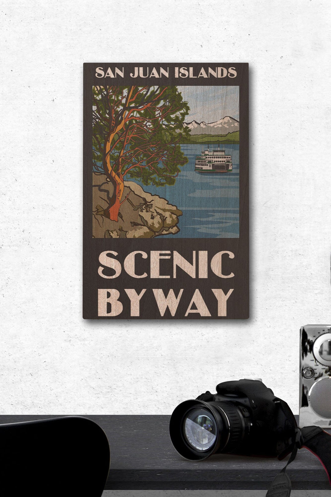 San Juan Islands Scenic Byway, Washington, Official Logo, Wood Signs and Postcards Wood Lantern Press 12 x 18 Wood Gallery Print 
