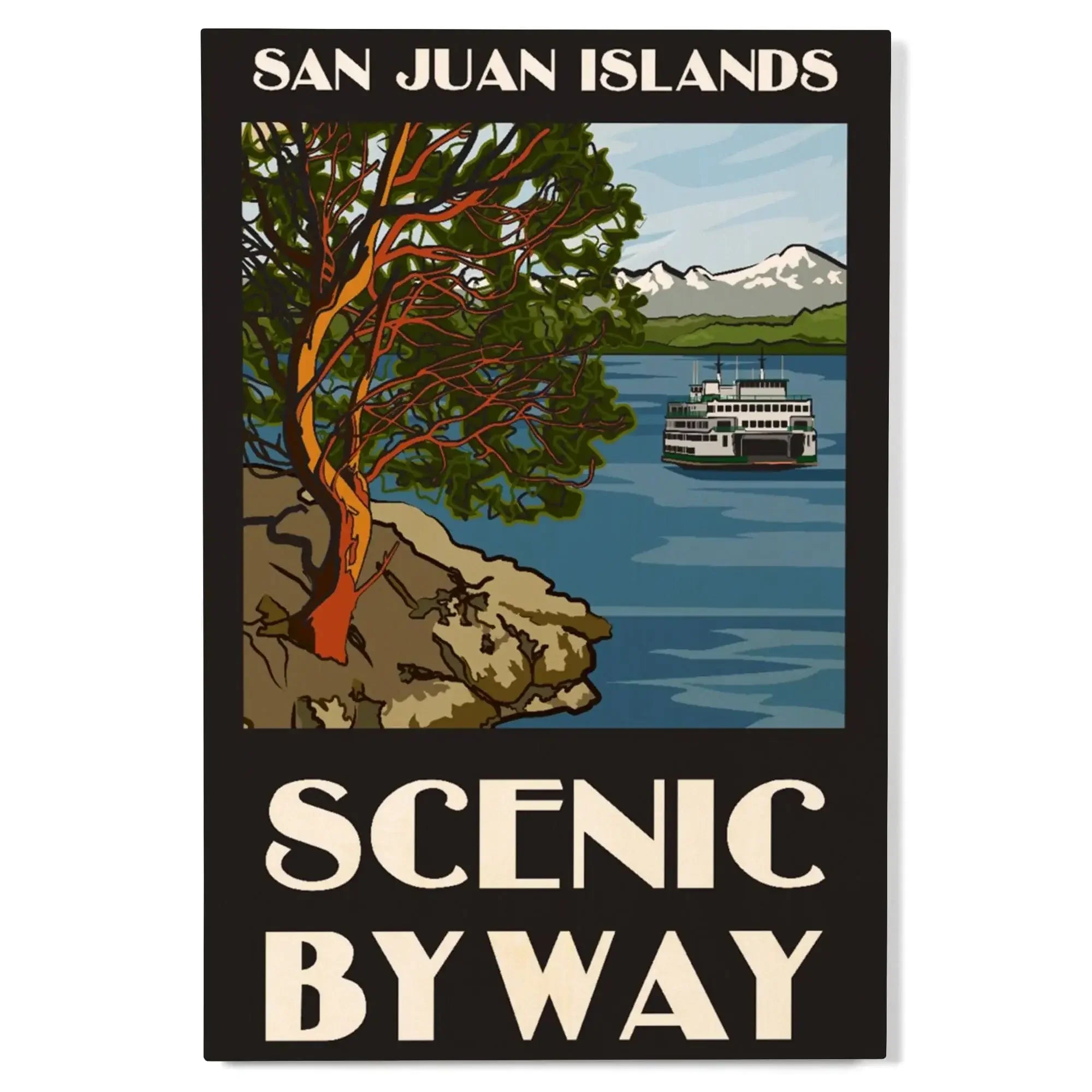San Juan Islands Scenic Byway, Washington, Official Logo wood