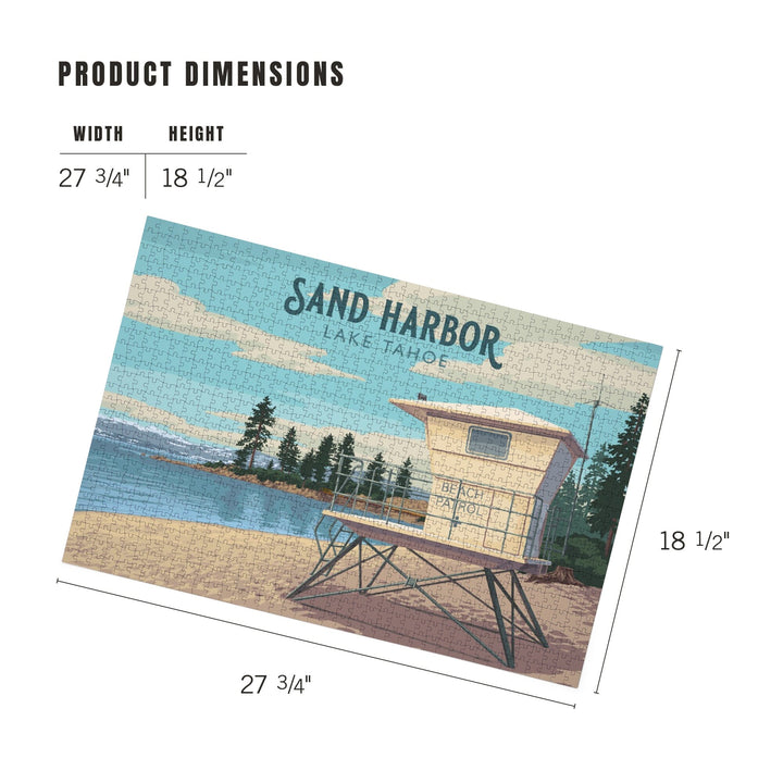Sand Harbor, Lake Tahoe, Painterly, Jigsaw Puzzle Puzzle Lantern Press 