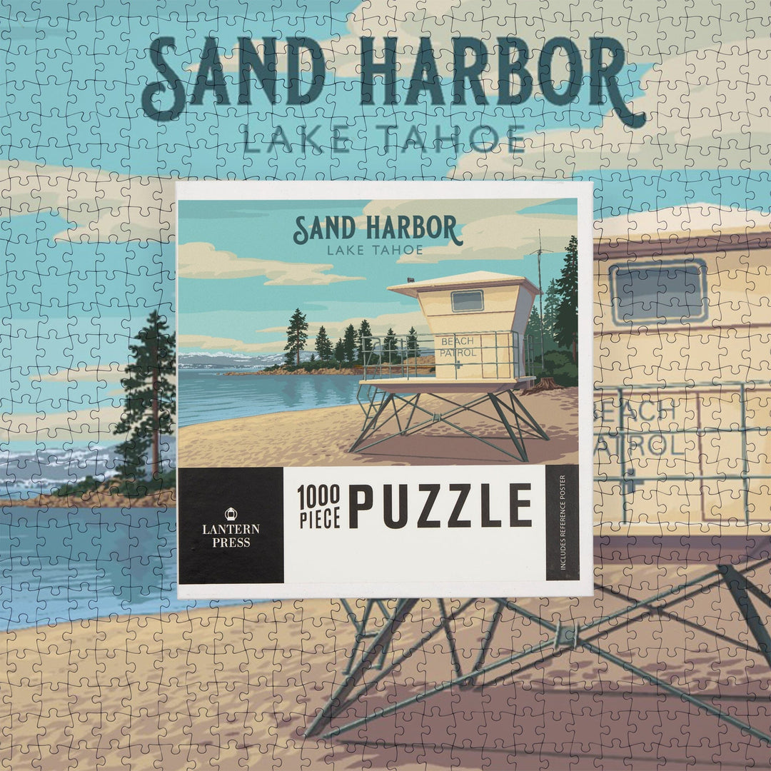 Sand Harbor, Lake Tahoe, Painterly, Jigsaw Puzzle Puzzle Lantern Press 