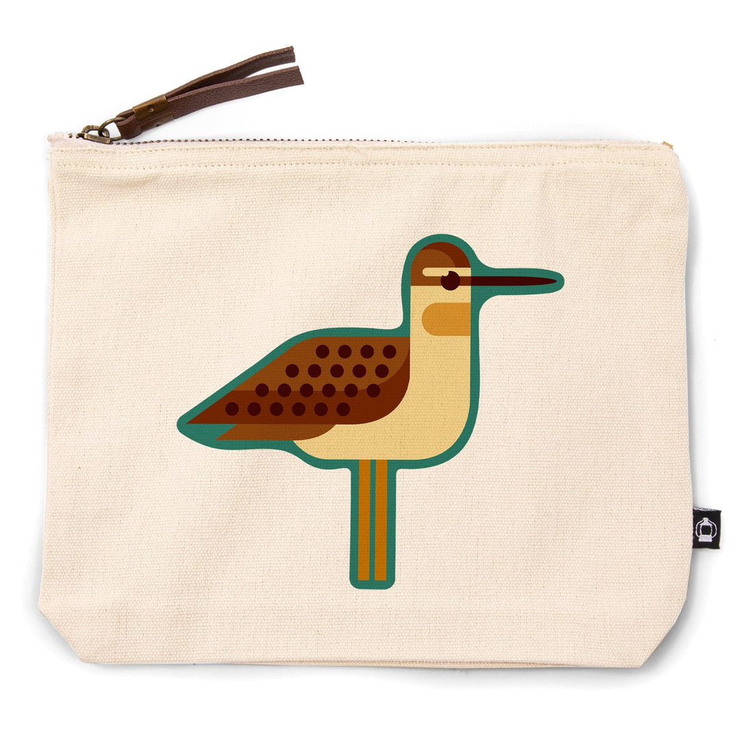 Sandpiper, Geometric, Contour, Lantern Press Artwork, Accessory Go Bag Totes Lantern Press 