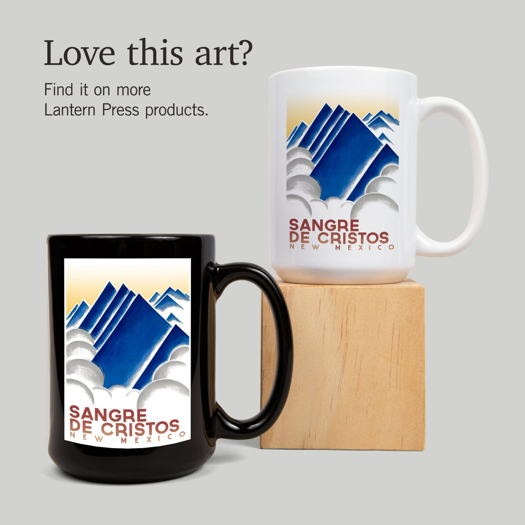 Sangre de Cristos, New Mexico, Geometric Mountain Peaks, Ceramic Mug Mugs Lantern Press 