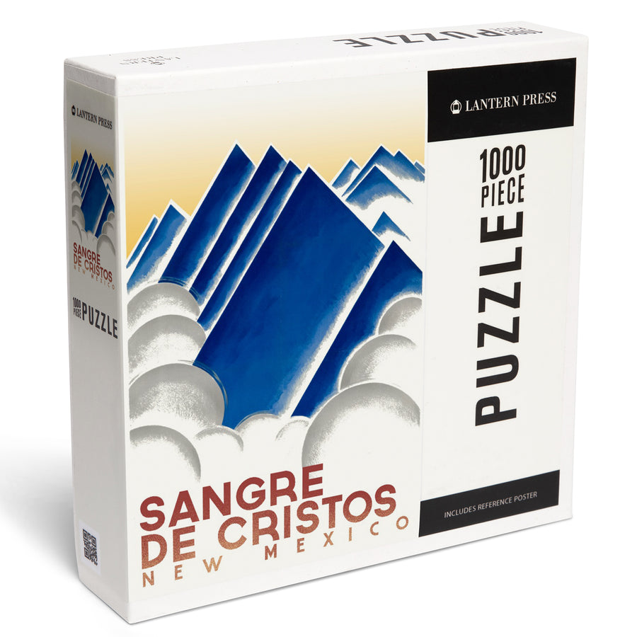 Sangre de Cristos, New Mexico, Geometric Mountain Peaks, Jigsaw Puzzle Puzzle Lantern Press 