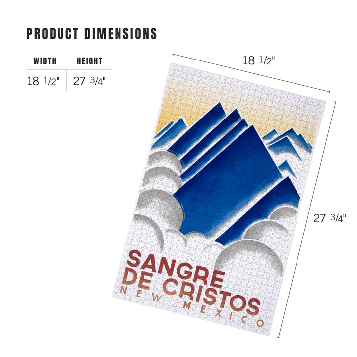 Sangre de Cristos, New Mexico, Geometric Mountain Peaks, Jigsaw Puzzle Puzzle Lantern Press 