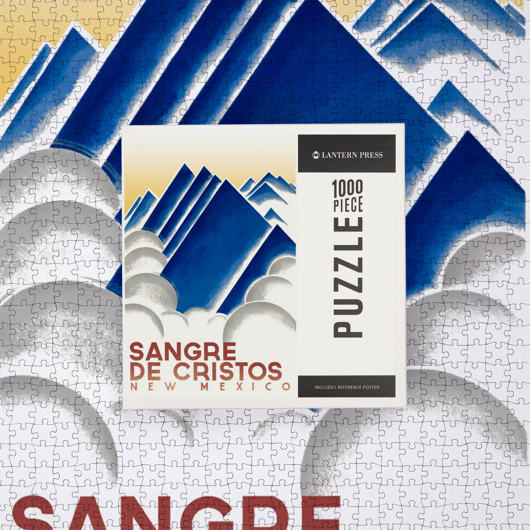 Sangre de Cristos, New Mexico, Geometric Mountain Peaks, Jigsaw Puzzle Puzzle Lantern Press 