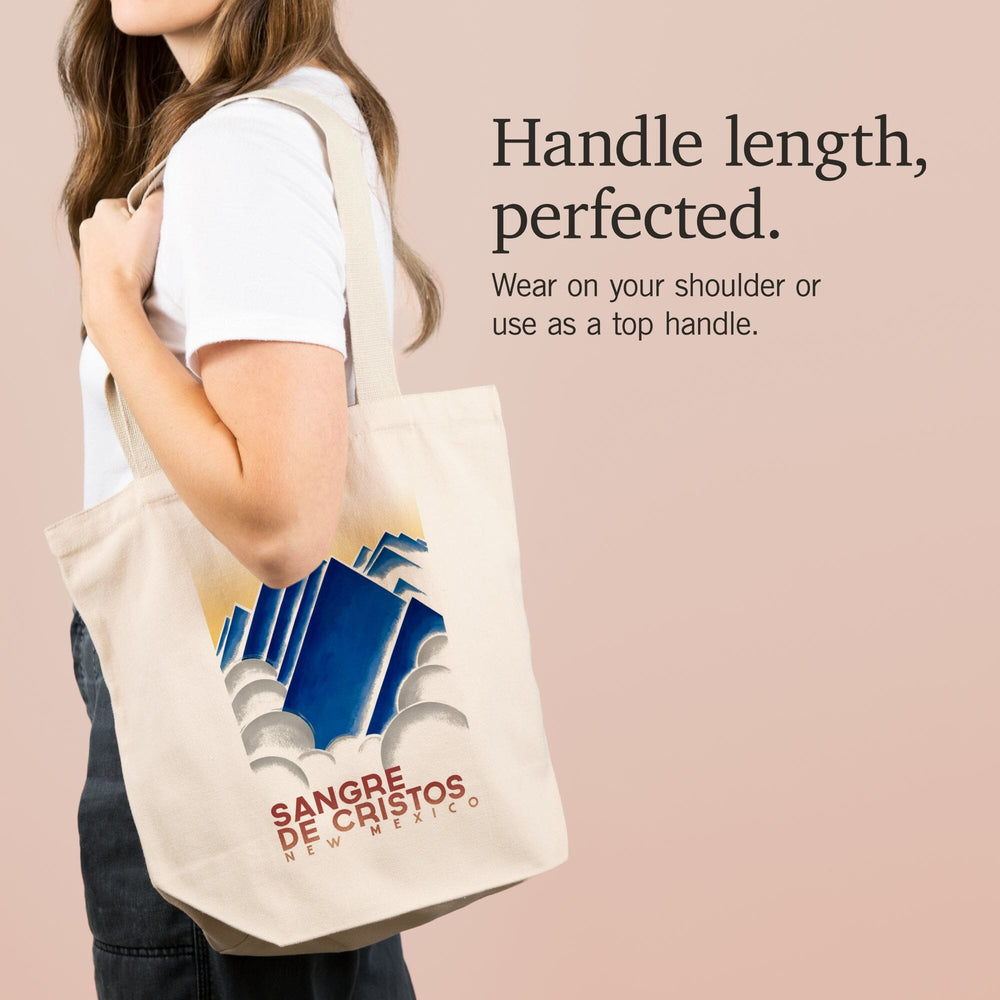 Sangre de Cristos, New Mexico, Geometric Mountain Peaks, Tote Bag Totes Lantern Press 