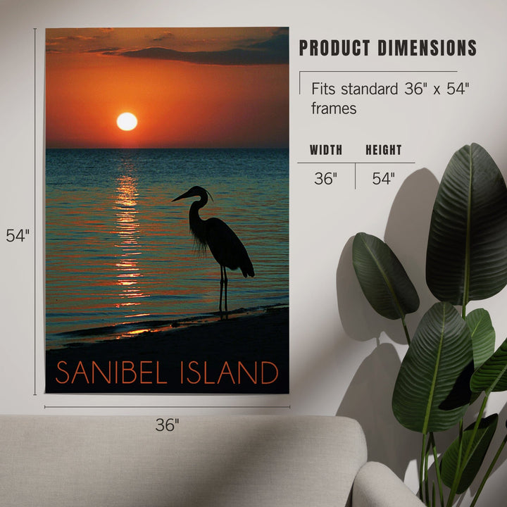 Sanibel Island, Florida, Heron and Sunset, Art & Giclee Prints Art Lantern Press 