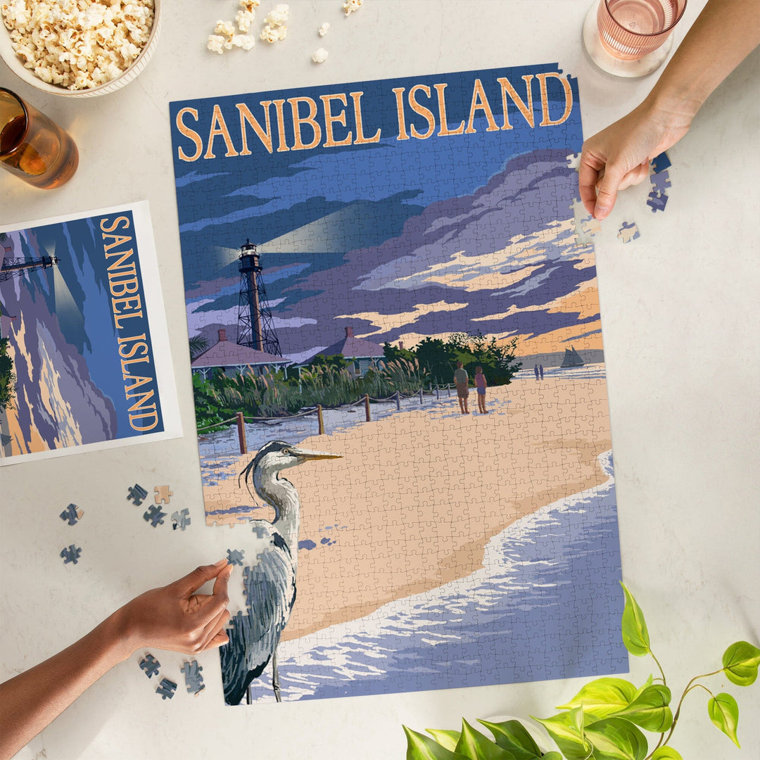 Sanibel Island, Florida, Lighthouse, Jigsaw Puzzle Puzzle Lantern Press 