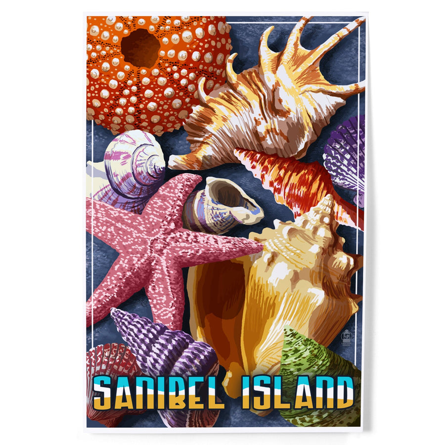 Sanibel Island, Florida, Shell Montage, Art & Giclee Prints Art Lantern Press 