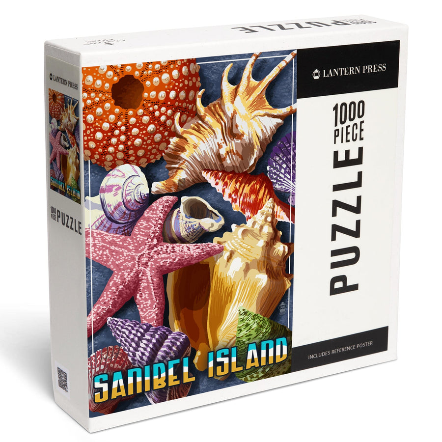 Sanibel Island, Florida, Shell Montage, Jigsaw Puzzle Puzzle Lantern Press 