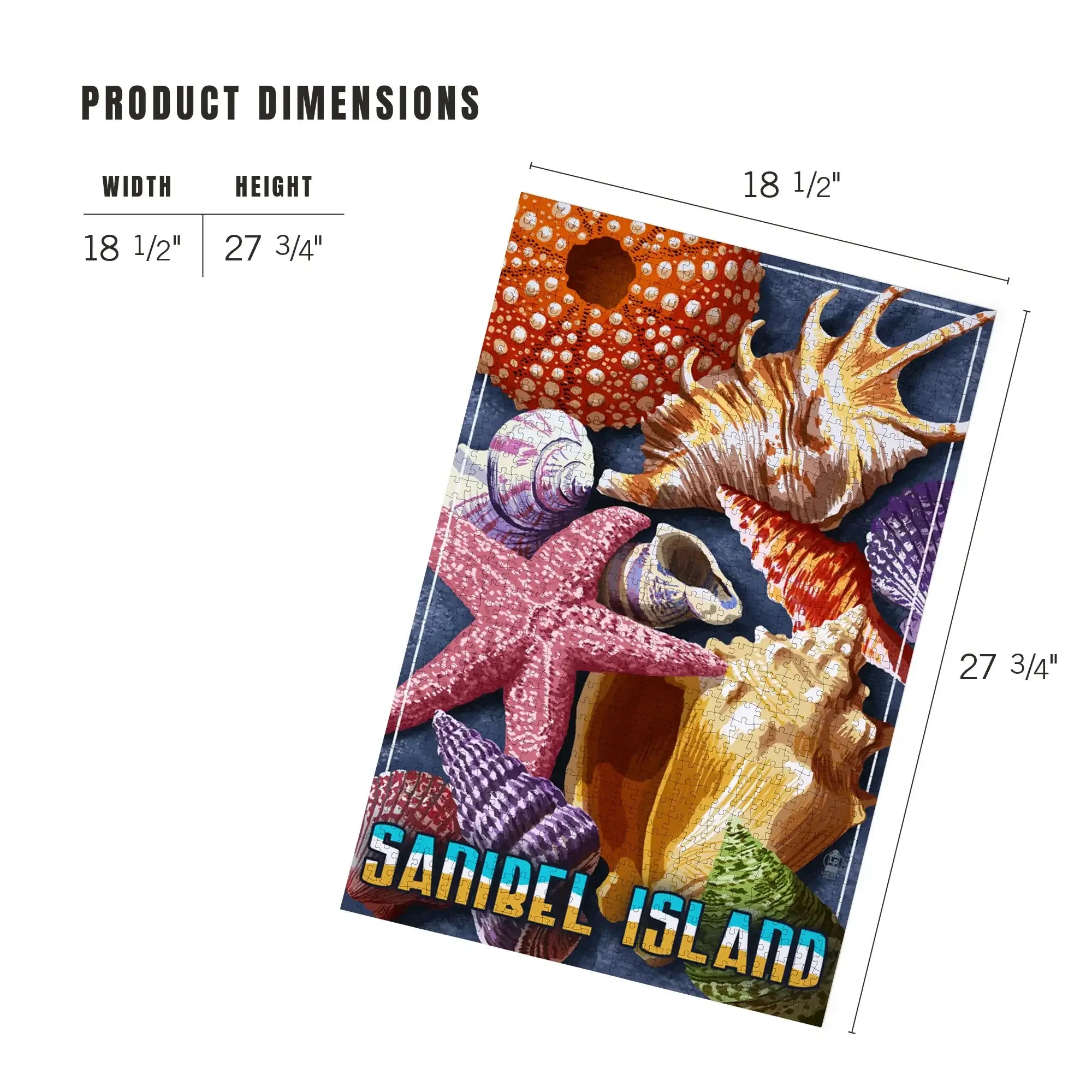 Sanibel Island, Florida, Shell Montage, 1000 piece jigsaw puzzle