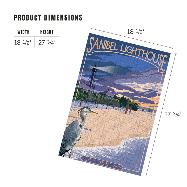 Sanibel Lighthouse, Florida, Jigsaw Puzzle Puzzle Lantern Press 