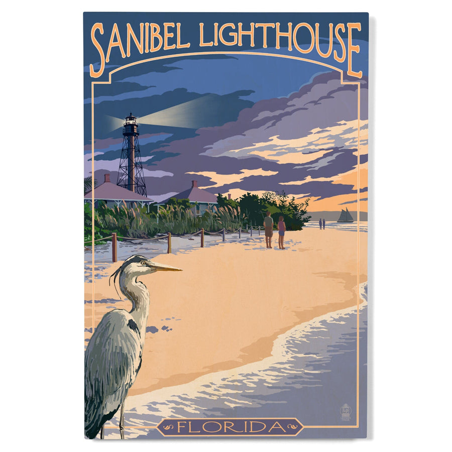 Sanibel Lighthouse, Florida, Lantern Press Artwork, Wood Signs and Postcards Wood Lantern Press 