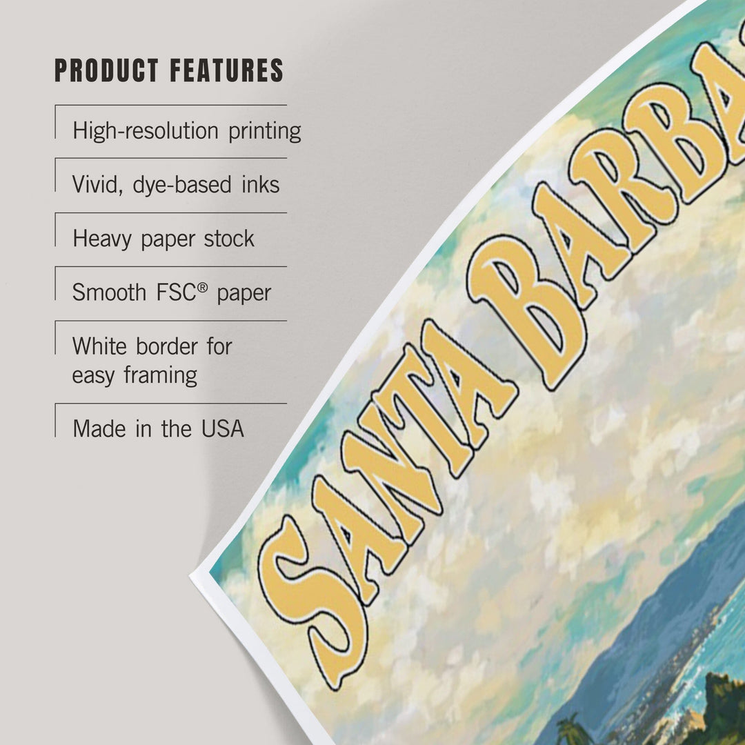 Santa Barbara, California, Camper Van, Art & Giclee Prints Art Lantern Press 