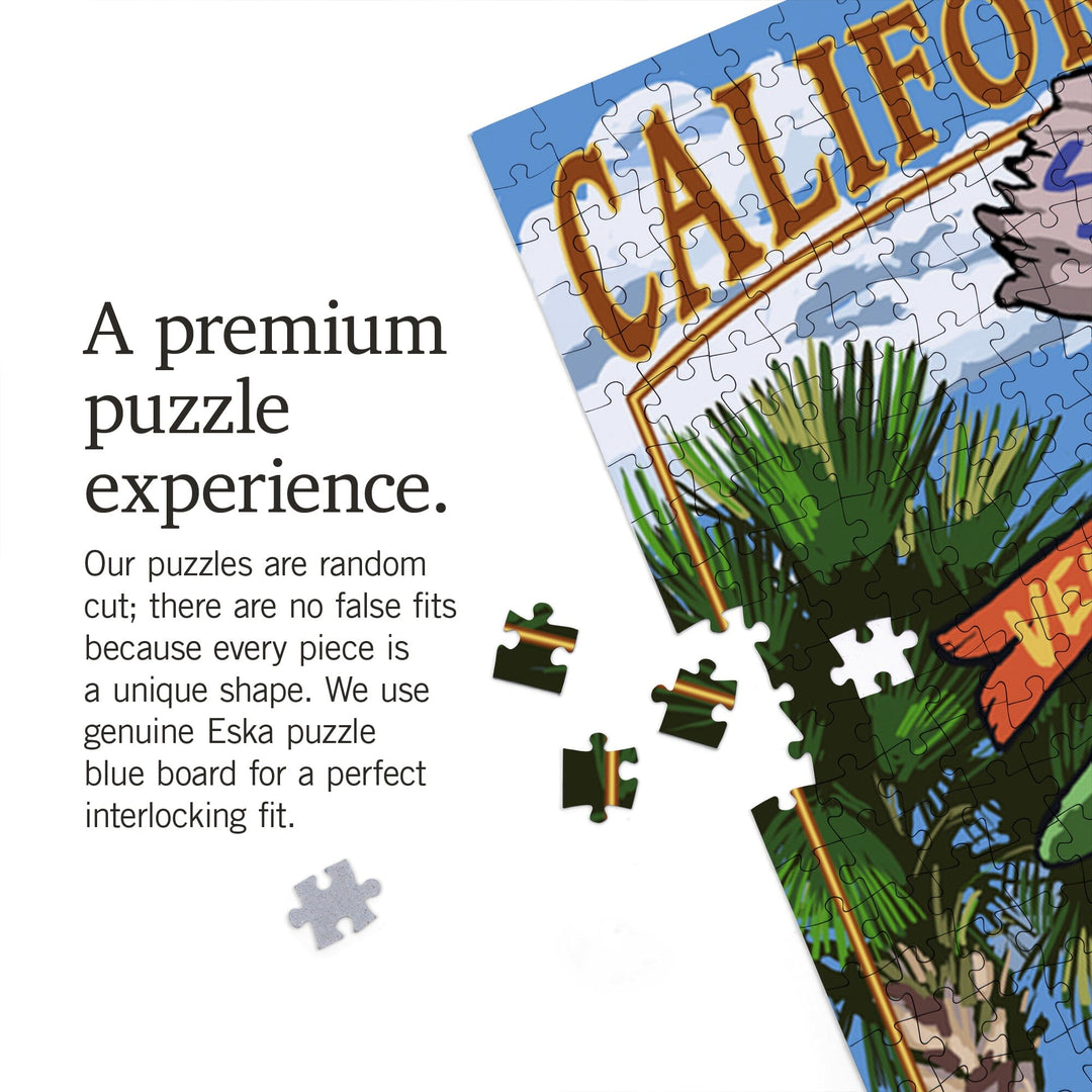 Santa Barbara, California, Destinations Sign, Jigsaw Puzzle Puzzle Lantern Press 