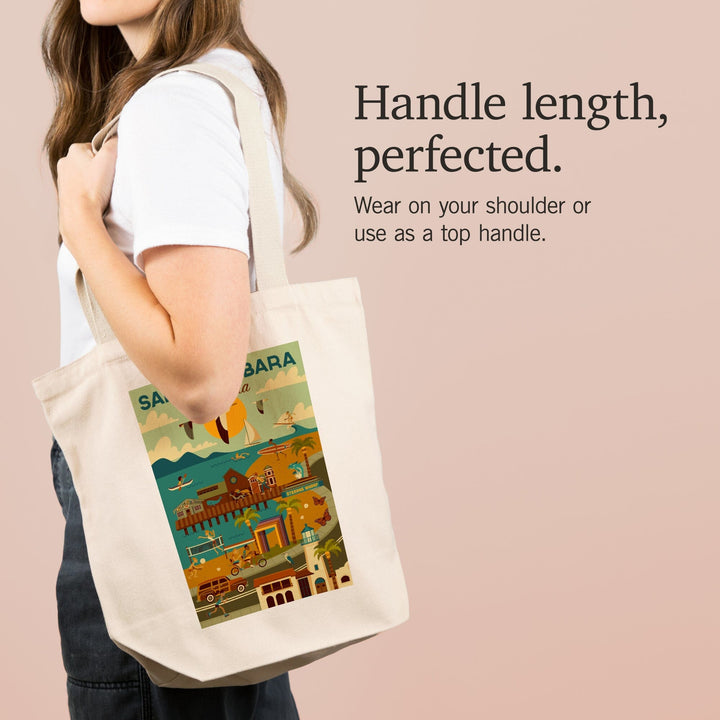 Santa Barbara, California, Geometric, Tote Bag Totes Lantern Press 