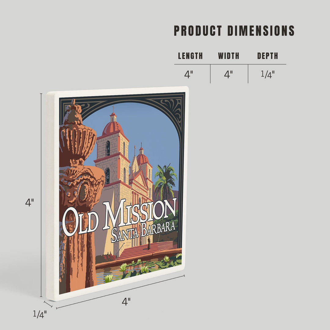 Santa Barbara, California, Old Mission, Coasters Coasters Lantern Press 