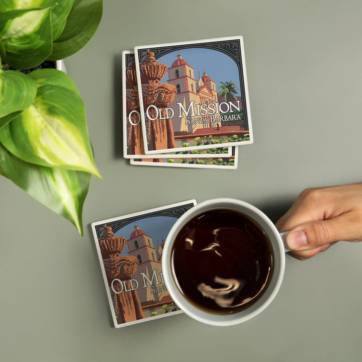 Santa Barbara, California, Old Mission, Coasters Coasters Lantern Press 