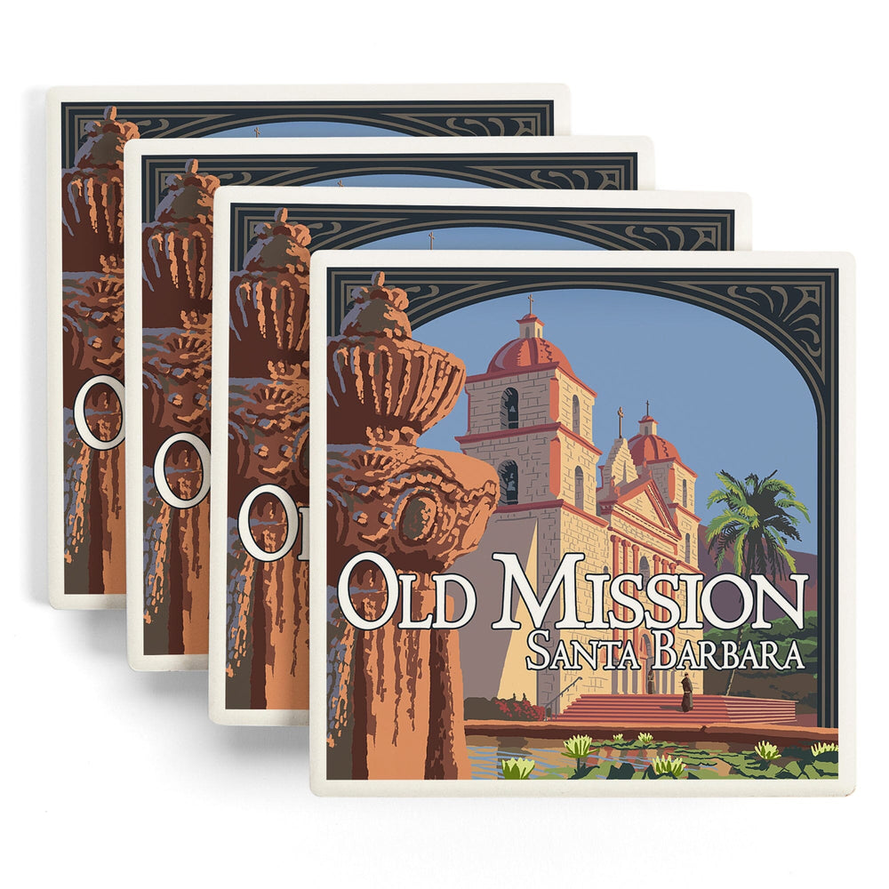 Santa Barbara, California, Old Mission, Coasters Coasters Lantern Press 