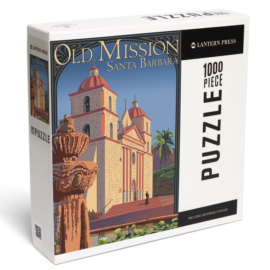 Santa Barbara, California, Old Mission, Jigsaw Puzzle Puzzle Lantern Press 
