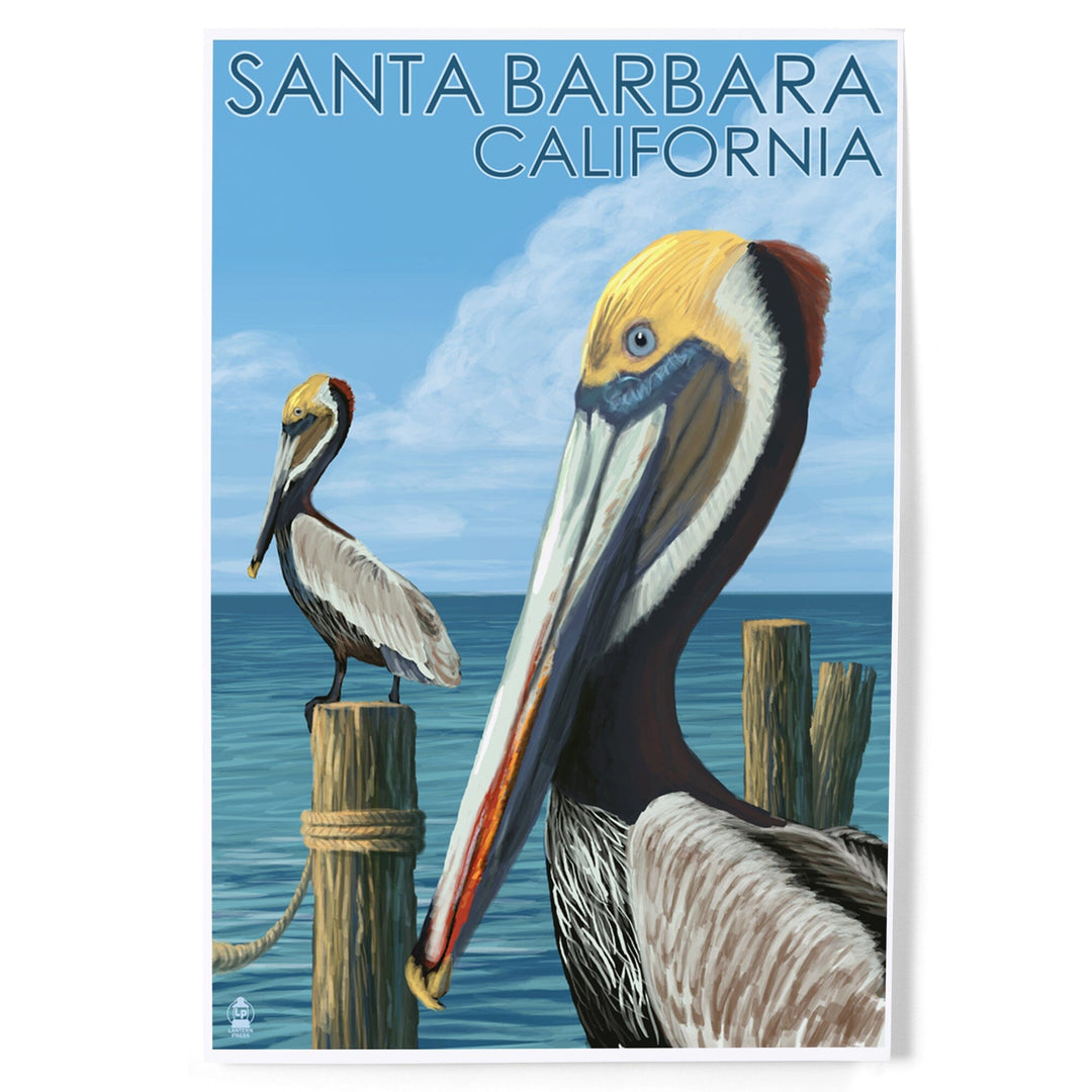 Santa Barbara, California, Pelican, Art & Giclee Prints Art Lantern Press 