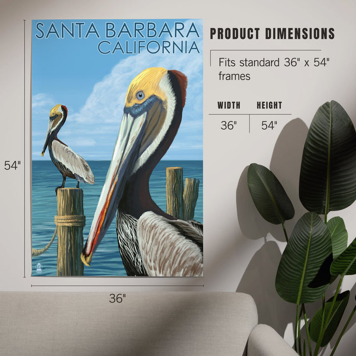 Santa Barbara, California, Pelican, Art & Giclee Prints Art Lantern Press 