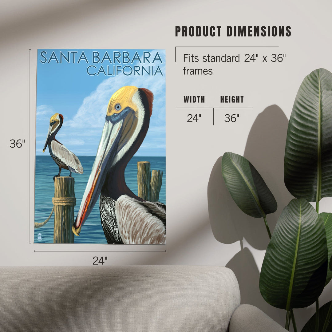 Santa Barbara, California, Pelican, Art & Giclee Prints Art Lantern Press 