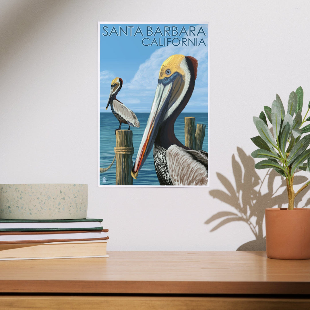 Santa Barbara, California, Pelican, Art & Giclee Prints Art Lantern Press 