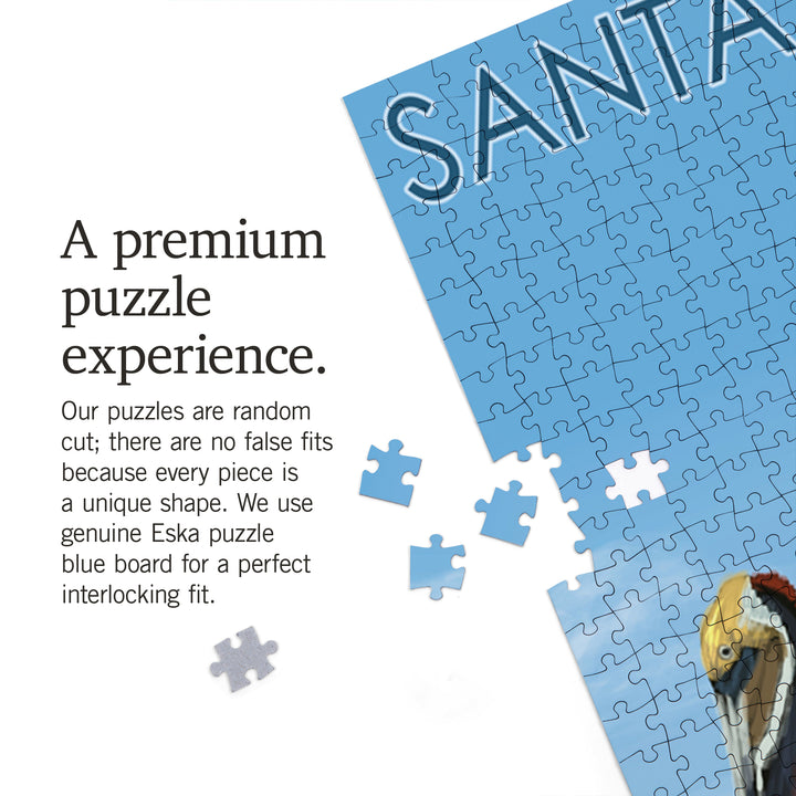Santa Barbara, California, Pelican, Jigsaw Puzzle Puzzle Lantern Press 