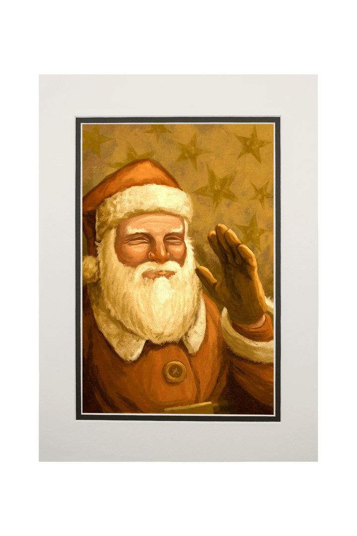 Santa Claus, Christmas Oil Painting, Art & Giclee Prints Art Lantern Press 11 x 14 Matted Art Print 