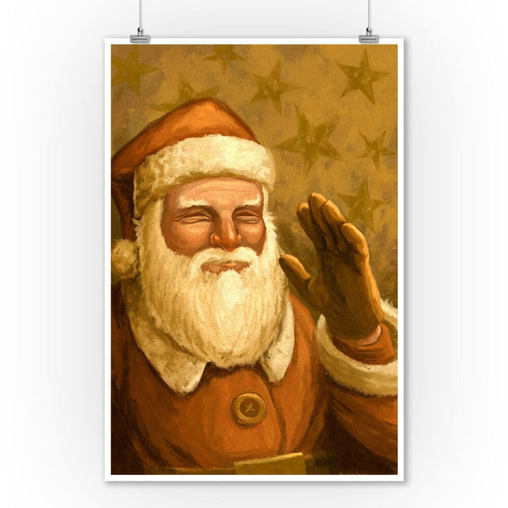 Santa Claus, Christmas Oil Painting, Art & Giclee Prints Art Lantern Press 12 x 18 Art Print 