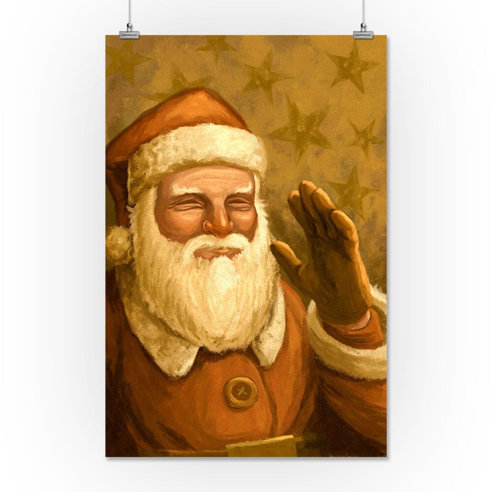 Santa Claus, Christmas Oil Painting, Art & Giclee Prints Art Lantern Press 16 x 24 Giclee Print 