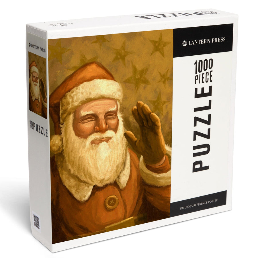 Santa Claus, Christmas Oil Painting, Jigsaw Puzzle Puzzle Lantern Press 