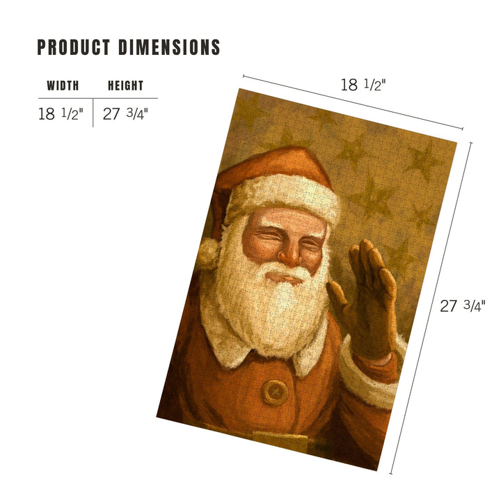 Santa Claus, Christmas Oil Painting, Jigsaw Puzzle Puzzle Lantern Press 