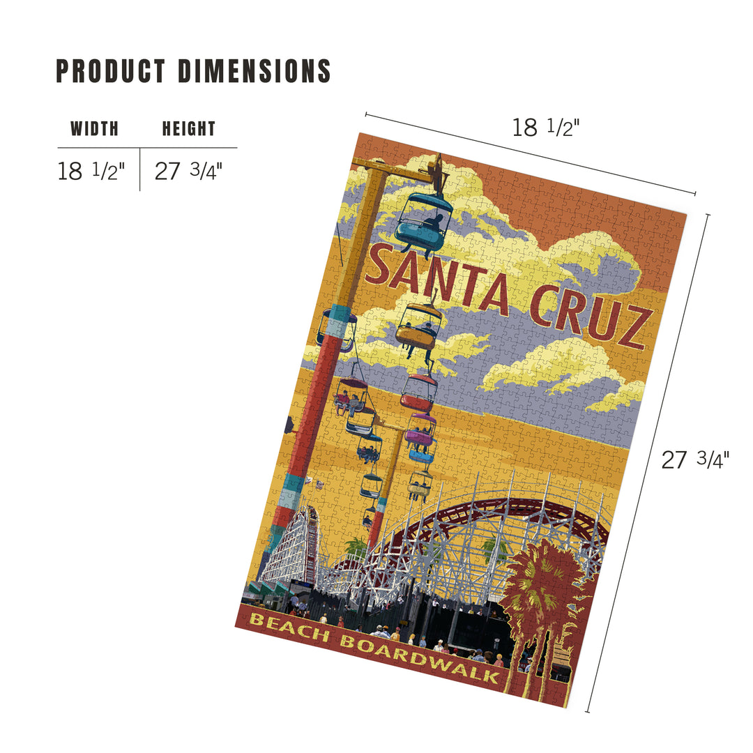 Santa Cruz, California, Beach Boardwalk, Jigsaw Puzzle Puzzle Lantern Press 