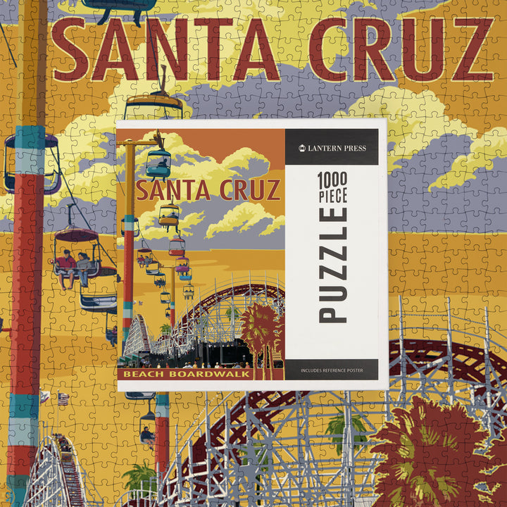 Santa Cruz, California, Beach Boardwalk, Jigsaw Puzzle Puzzle Lantern Press 