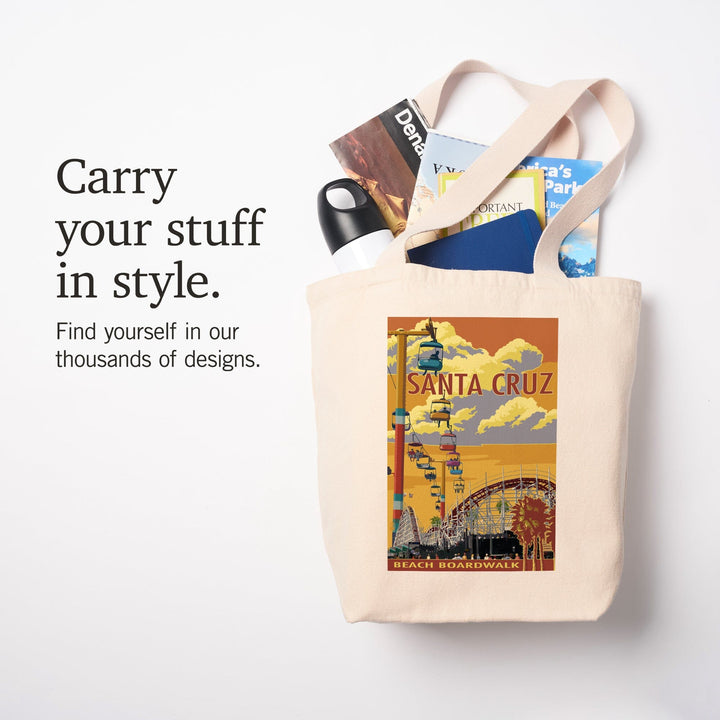 Santa Cruz, California, Beach Boardwalk, Tote Bag Totes Lantern Press 