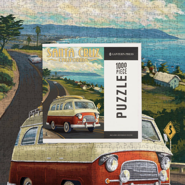 Santa Cruz, California, Camper Van, Jigsaw Puzzle Puzzle Lantern Press 