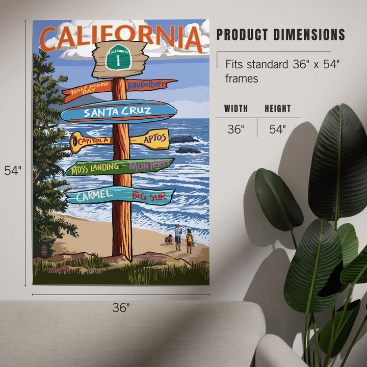 Santa Cruz, California, Destinations Sign, Art & Giclee Prints Art Lantern Press 